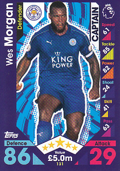 Wes Morgan Leicester City 2016/17 Topps Match Attax Captain #131